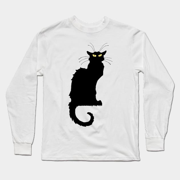 Black Cat Long Whiskers Long Sleeve T-Shirt by CANJ72